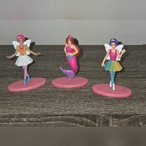 Barbie Mini-Figures Mattel Barbie Micro Fairy Candy Princess, a Rainbow Mermaid.